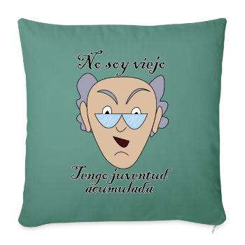 I am not old, I have accumulated youth - Sofa pillowcase 17,3'' x 17,3'' (45 x 45 cm) - cypress green - Front