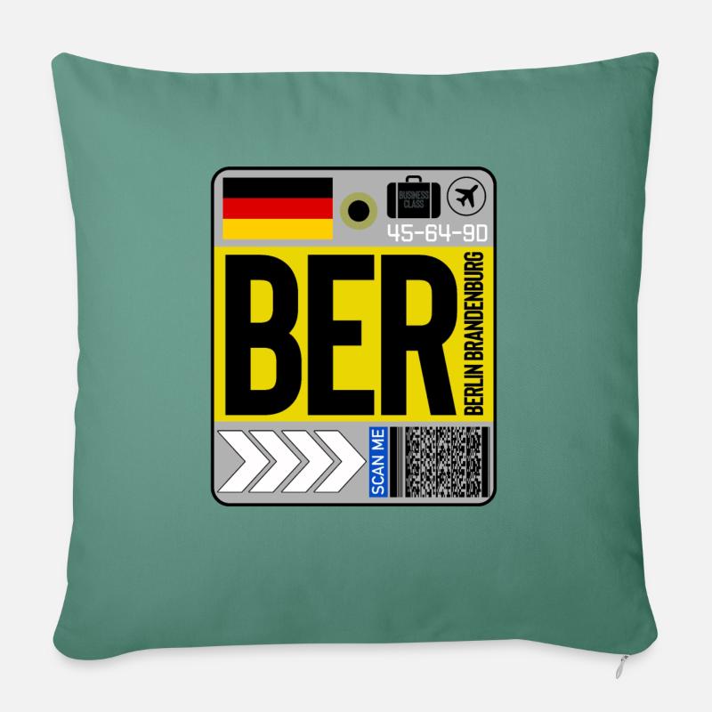 flughafen Berlin - Sofakissenbezug 45 x 45 cm - Tanngrün