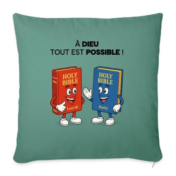 Bible T-Shirt - Housse de coussin décorative 45 x 45 cm - vert sapin - Devant