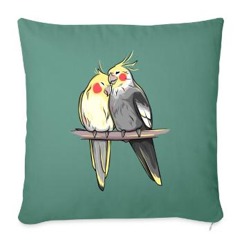Corella Parrot Parakeet Cockatiel Red Cheeks - Sofa pillowcase 17,3'' x 17,3'' (45 x 45 cm) - cypress green - Front