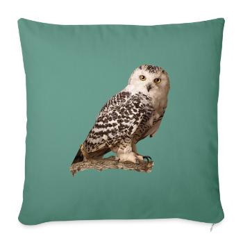 Harfang des neiges - Housse de coussin décorative 45 x 45 cm - vert sapin - Devant