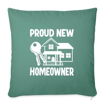 Fier nouveau propriétaire - Housse de coussin décorative 45 x 45 cm - vert sapin - Devant