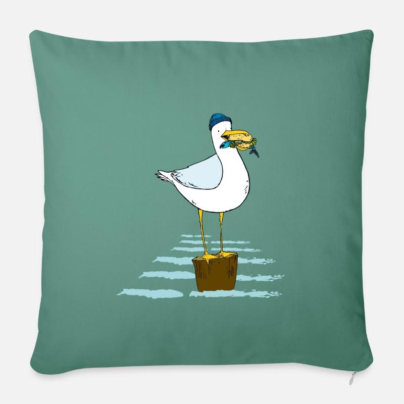 Möwe - Sofakissenbezug 45 x 45 cm - Tanngrün