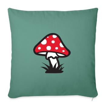 :: Champignon 2 :: muscimol :: - Housse de coussin décorative 45 x 45 cm - vert sapin - Devant