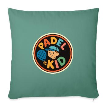 Autocollant du logo Padel Kid - Housse de coussin décorative 45 x 45 cm - vert sapin - Devant