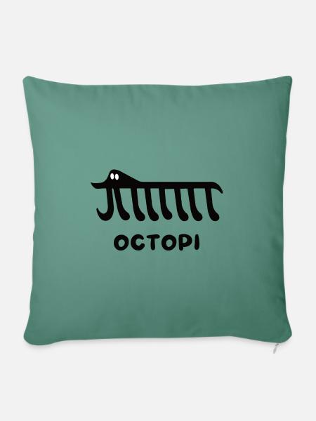 Mathematik Pi - Octopi - Sofakissenbezug 45 x 45 cm - Tanngrün