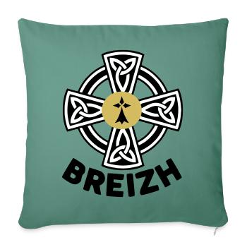 Breizh (Brittany) - Sofa pillowcase 17,3'' x 17,3'' (45 x 45 cm) - cypress green - Front