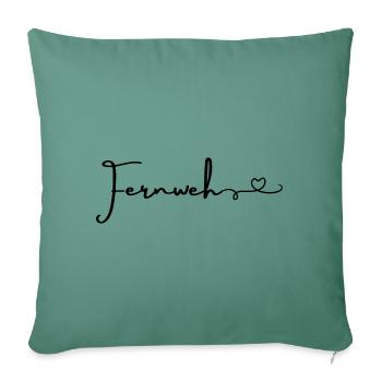 Wanderlust... - Sofa pillowcase 17,3'' x 17,3'' (45 x 45 cm) - cypress green - Front