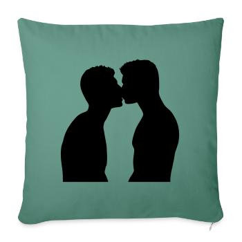 Gay Pride Kiss - Sofa pillowcase 17,3'' x 17,3'' (45 x 45 cm) - cypress green - Front