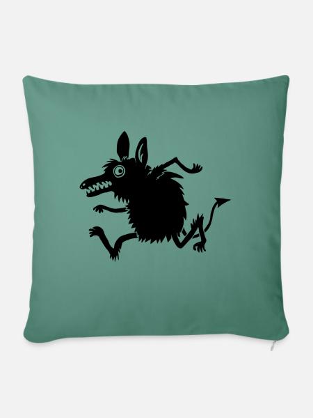 Monster rennt - Sofakissenbezug 45 x 45 cm - Tanngrün