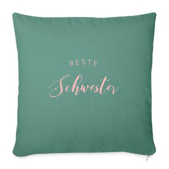 Best Sister Beste Schwester rosa - Sofakissenbezug 45 x 45 cm - Tanngrün - Vorne