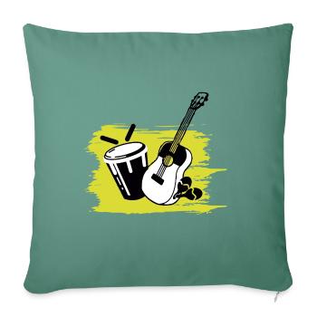 venezuelan instruments - Sofa pillowcase 17,3'' x 17,3'' (45 x 45 cm) - cypress green - Front