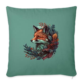 Fuchs Tattoo Geschenk - Sofakissenbezug 45 x 45 cm - Tanngrün - Vorne