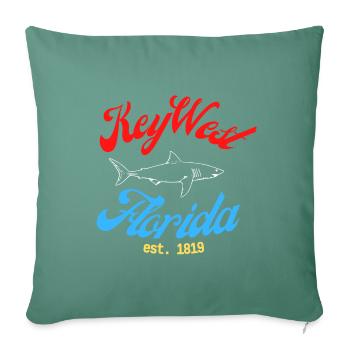 Floride - Key West - Housse de coussin décorative 45 x 45 cm - vert sapin - Devant