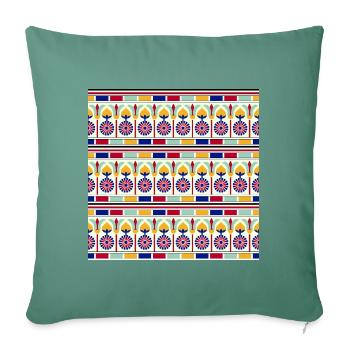 Modèle égyptien IV - Housse de coussin décorative 45 x 45 cm - vert sapin - Devant