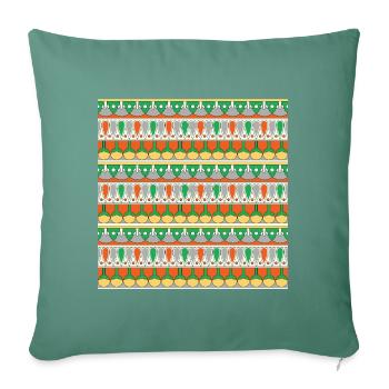 Motif égyptien V - Housse de coussin décorative 45 x 45 cm - vert sapin - Devant
