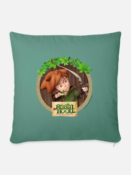 Robin Hood Schlitzohr Von Sherwood Portrait - Sofakissenbezug 45 x 45 cm - Tanngrün
