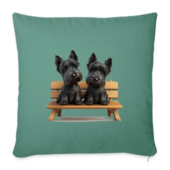 Scottish Terrier Gift - Sofa pillowcase 17,3'' x 17,3'' (45 x 45 cm) - cypress green - Front