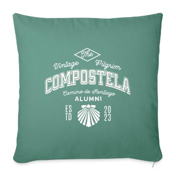 The vintage Pilgrim Compostela Alumni - Sofa pillowcase 17,3'' x 17,3'' (45 x 45 cm) - cypress green - Front