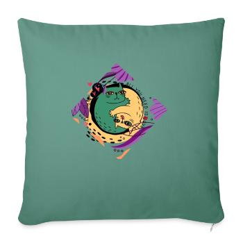 LoVe arround CatWorld - Sofakissenbezug 45 x 45 cm - Tanngrün - Vorne