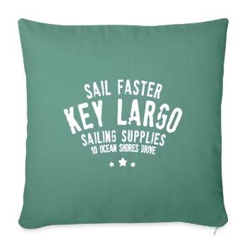 Key Largo Sailing supplies Florida - Sofa pillowcase 17,3'' x 17,3'' (45 x 45 cm) - cypress green - Front