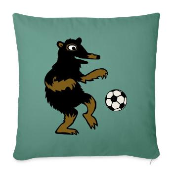 Bär Fussball - Sofakissenbezug 45 x 45 cm - Tanngrün - Vorne