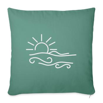 Coucher de soleil au bord de la mer / lac - Housse de coussin décorative 45 x 45 cm - vert sapin - Devant