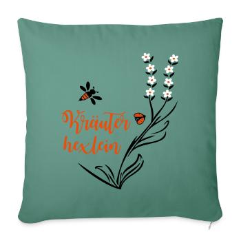 Herbes, Hexlein, Abeille, Environnement - Housse de coussin décorative 45 x 45 cm - vert sapin - Devant