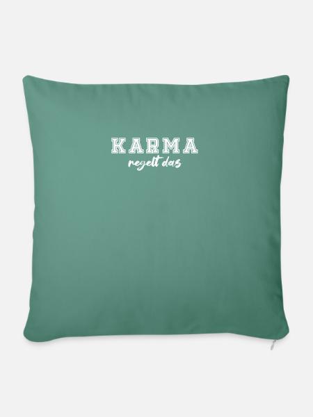 Karma regelt das - Sofakissenbezug 45 x 45 cm - Tanngrün