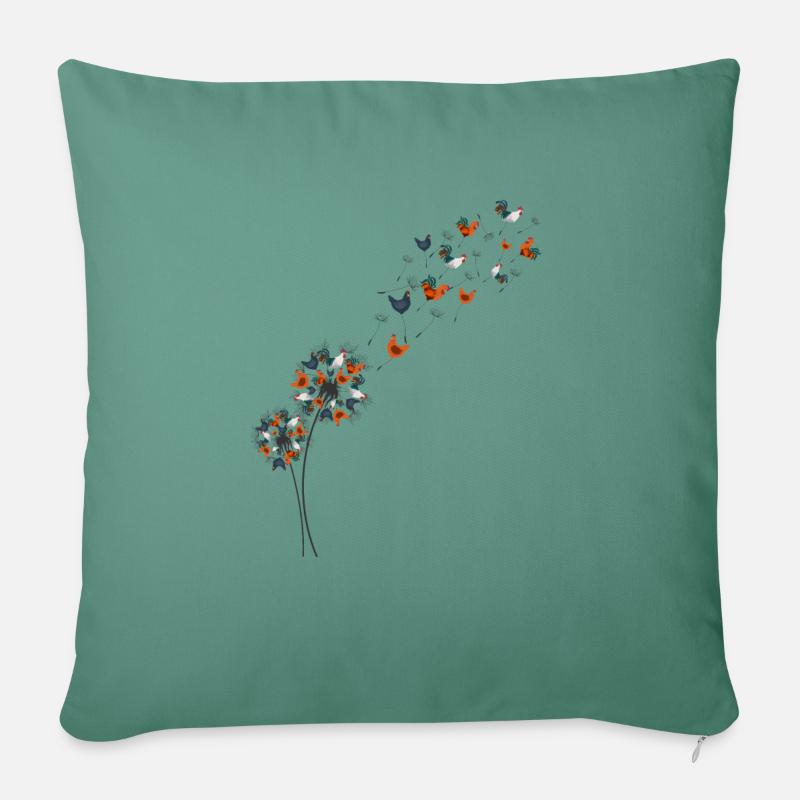 Pusteblume Hühner Geschenk Gärtner - Sofakissenbezug 45 x 45 cm - Tanngrün