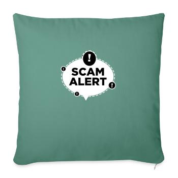 funny design SCAM ALERT - Housse de coussin décorative 45 x 45 cm - vert sapin - Devant