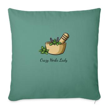 Herbs Crazy Herbs Lady - Sofa pillowcase 17,3'' x 17,3'' (45 x 45 cm) - cypress green - Front