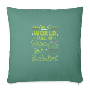 Succulent Plants - Sofa pillowcase 17,3'' x 17,3'' (45 x 45 cm) - cypress green - Front