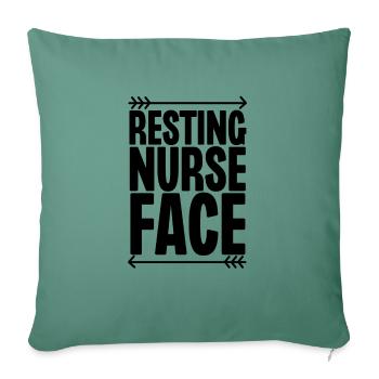 Resting Nurse Face - Sofa pillowcase 17,3'' x 17,3'' (45 x 45 cm) - cypress green - Front