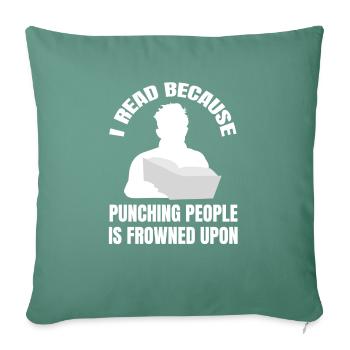 Lire des livres Livre cadeau Lecteur Amateurs de livres - Housse de coussin décorative 45 x 45 cm - vert sapin - Devant