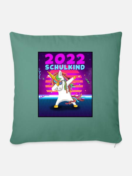 Dab Einhorn T-Shirt Dabbing Unicorn Schulkind - Sofakissenbezug 45 x 45 cm - Tanngrün