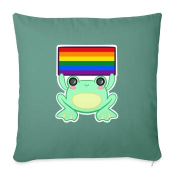 Froggy Pride - Sofa pillowcase 17,3'' x 17,3'' (45 x 45 cm) - cypress green - Front