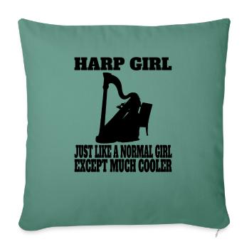 Harp Player Women's Harp Girl Harp Teacher - Sofa pillowcase 17,3'' x 17,3'' (45 x 45 cm) - cypress green - Front