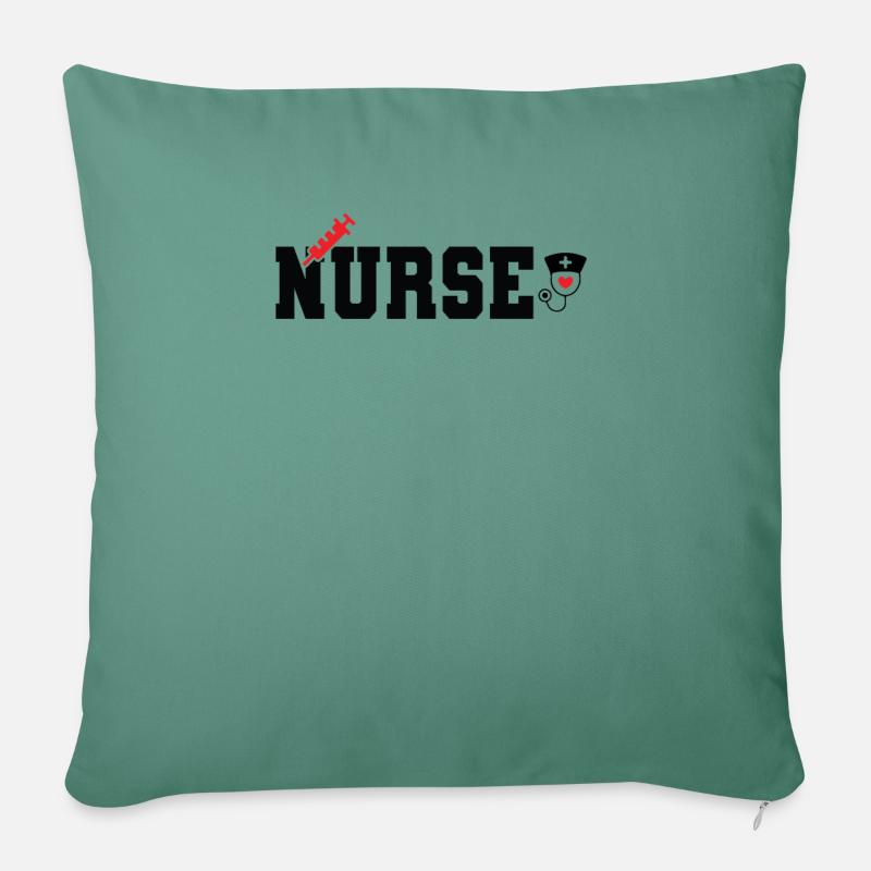 Infirmier - Housse de coussin décorative 45 x 45 cm - vert sapin