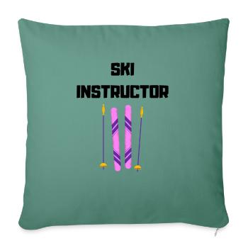 Ski Instructor - Sofa pillowcase 17,3'' x 17,3'' (45 x 45 cm) - cypress green - Front