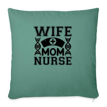 Épouse Maman Infirmière - Housse de coussin décorative 45 x 45 cm - vert sapin - Devant