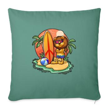 Lustige Lion Surf Lovers Cool Surfboard Surfing Wortspiel - Sofakissenbezug 45 x 45 cm - Tanngrün - Vorne
