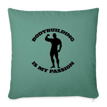 Fitness Athlète Muscle Bodybuilder Entraînement en force - Housse de coussin décorative 45 x 45 cm - vert sapin - Devant