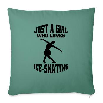Figure skating ice skating skate figure skating - Sofa pillowcase 17,3'' x 17,3'' (45 x 45 cm) - cypress green - Front
