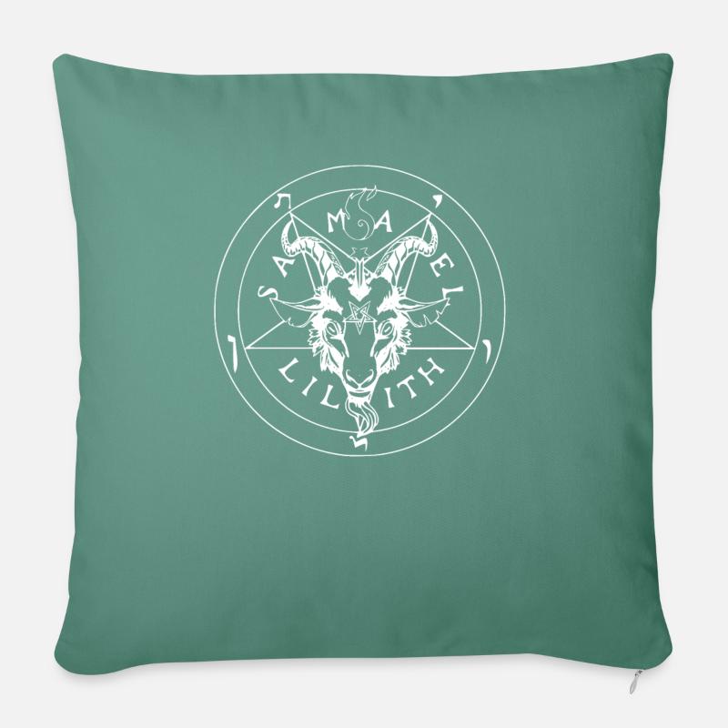Occult Satan Hexe Gothic Witch Lucifer Baphomet - Sofakissenbezug 45 x 45 cm - Tanngrün