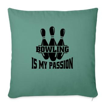 Bowling Kegelverein Bowler Kegeln Bowlingverein - Housse de coussin décorative 45 x 45 cm - vert sapin - Devant
