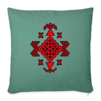 AMAZIGH SYMBOLE BERBERE Z IMAZIGHEN BIJOU KABYL - Housse de coussin décorative 45 x 45 cm - vert sapin - Devant