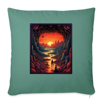 Magische Reise - Sofakissenbezug 45 x 45 cm - Tanngrün - Vorne