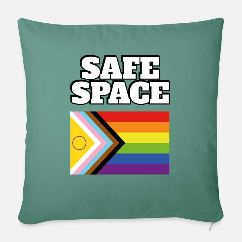 LGBTQ-Safe-Space-inklusive Pride-Flagge - Sofakissenbezug 45 x 45 cm - Tanngrün