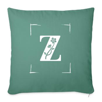 letter Z initial - Sofa pillowcase 17,3'' x 17,3'' (45 x 45 cm) - cypress green - Front